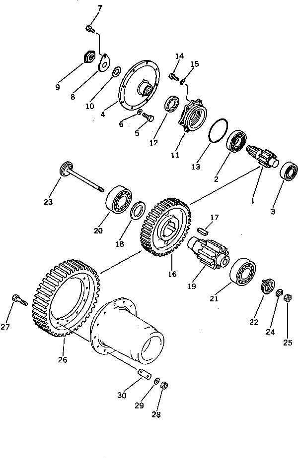 Схема запчастей Komatsu D75A-1 - КОНЕЧНАЯ ПЕРЕДАЧА И ВАЛ ГИДРОТРАНСФОРМАТОР И TRNSMISSION