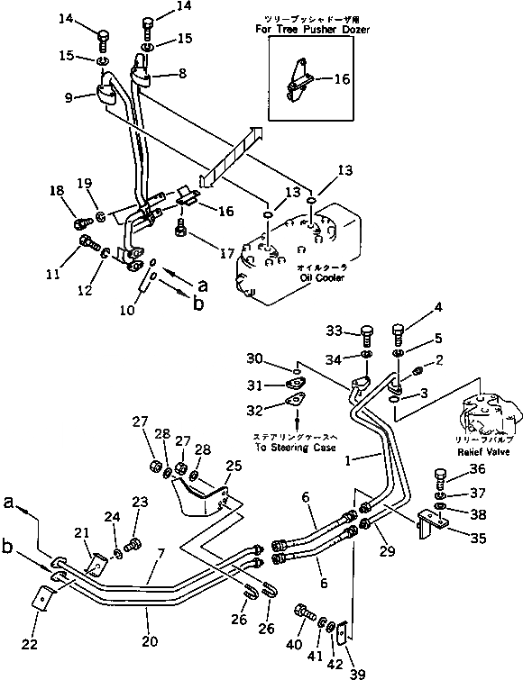 Схема запчастей Komatsu D75A-1 - ГИДРОТРАНСФОРМАТОР ADITIONAL ЛИНИИ МАСЛООХЛАДИТЕЛЯ СИСТЕМА УПРАВЛЕНИЯ