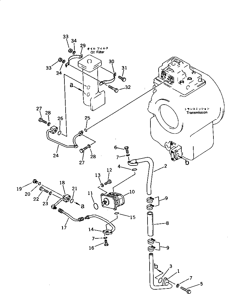 Схема запчастей Komatsu D75A-1 - СИСТЕМА ТРУБ ТРАНСМИССИИ (/) СИСТЕМА УПРАВЛЕНИЯ