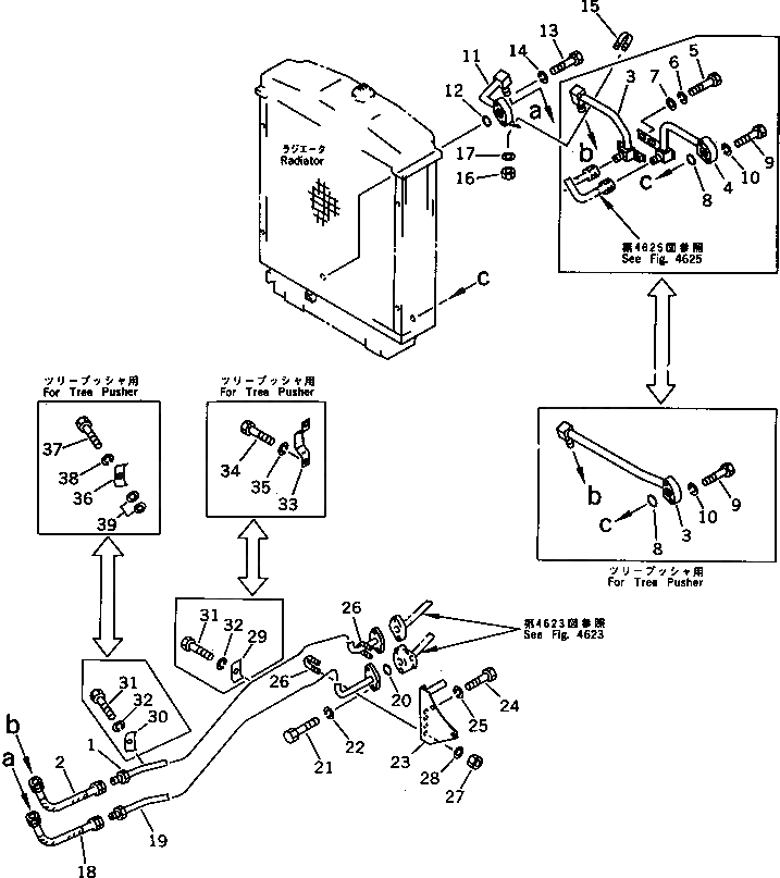 Схема запчастей Komatsu D75A-1 - СИСТЕМА ТРУБ ТРАНСМИССИИ (/) СИСТЕМА УПРАВЛЕНИЯ