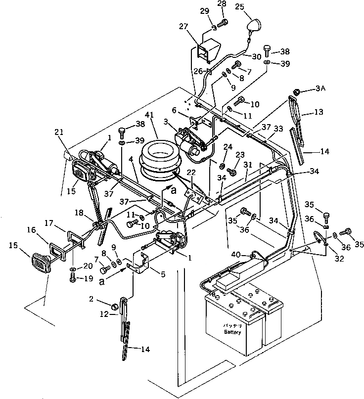 Схема запчастей Komatsu D75A-1 - КАБИНА ROPS (ЭЛЕКТРИКА) (/7) ЧАСТИ КОРПУСА