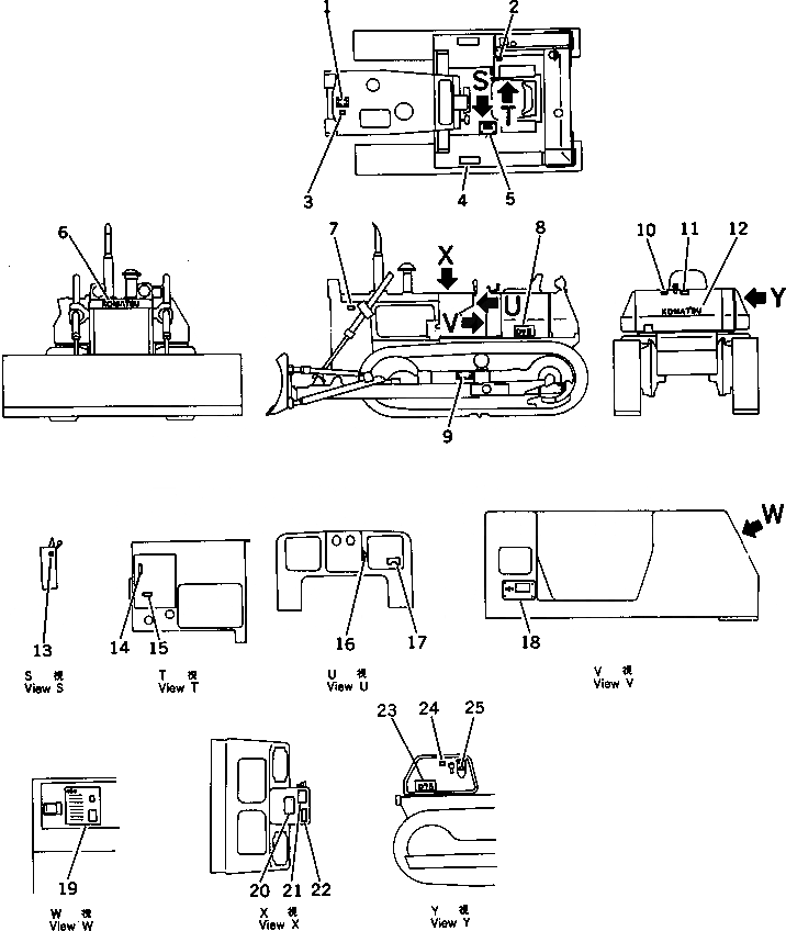 Схема запчастей Komatsu D75A-1 - МАРКИРОВКА (ФРАНЦИЯ) МАРКИРОВКА¤ ИНСТРУМЕНТ И РЕМКОМПЛЕКТЫ