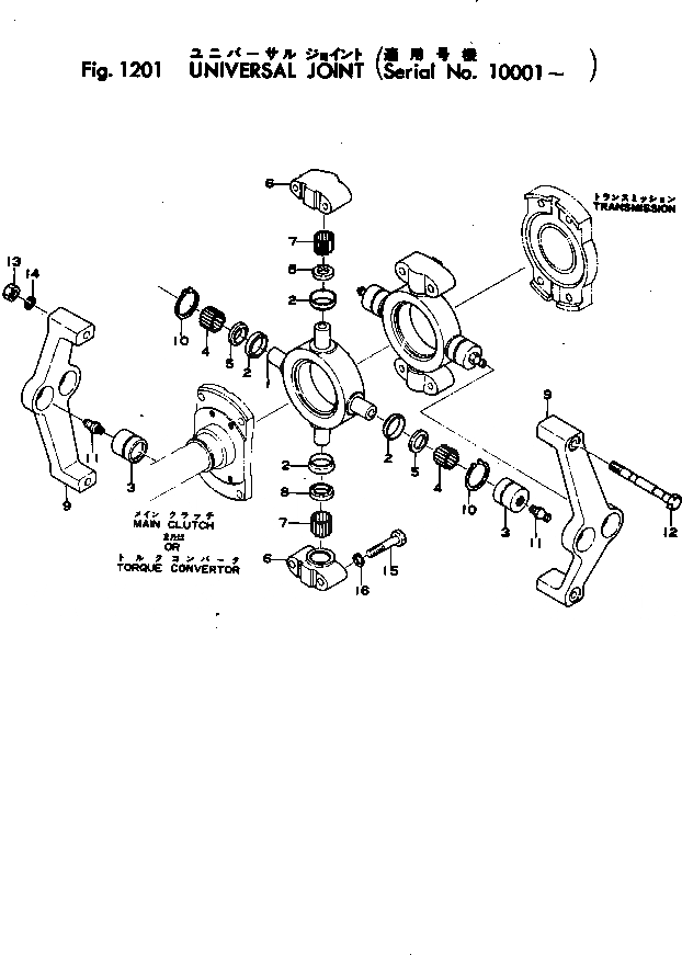 Схема запчастей Komatsu D80A-12 - КРЕСТОВИНА ОСНОВН. МУФТА¤ ГИДРОТРАНСФОРМАТОР И ТРАНСМИССИЯ