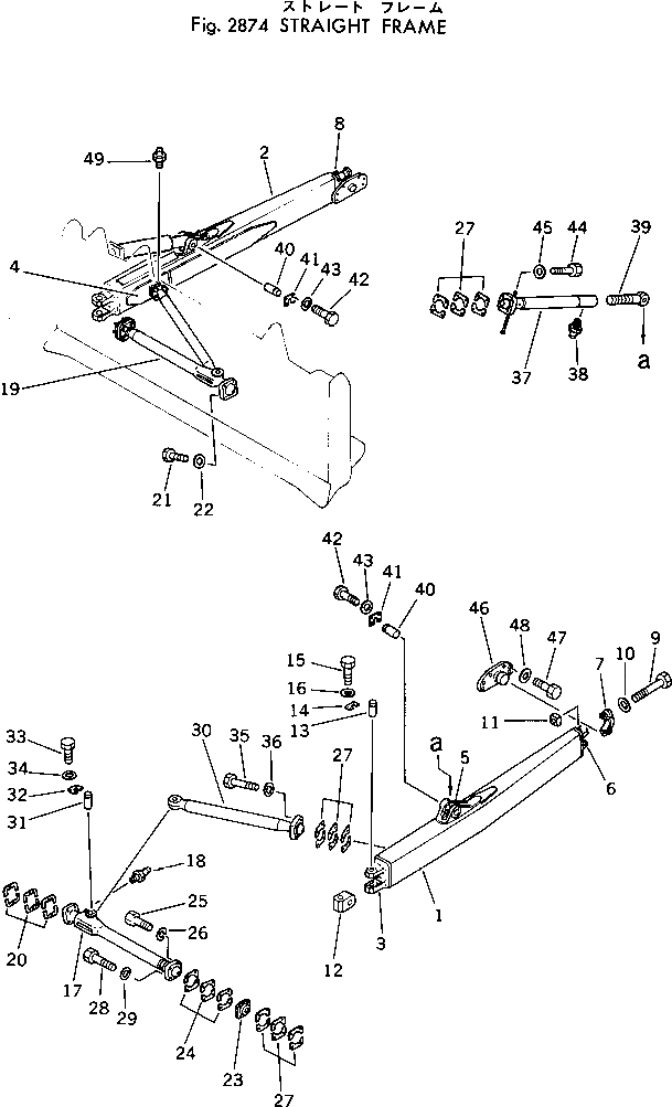 Схема запчастей Komatsu D80A-18 - ПРЯМ. РАМА ОПЦИОННЫЕ КОМПОНЕНТЫ