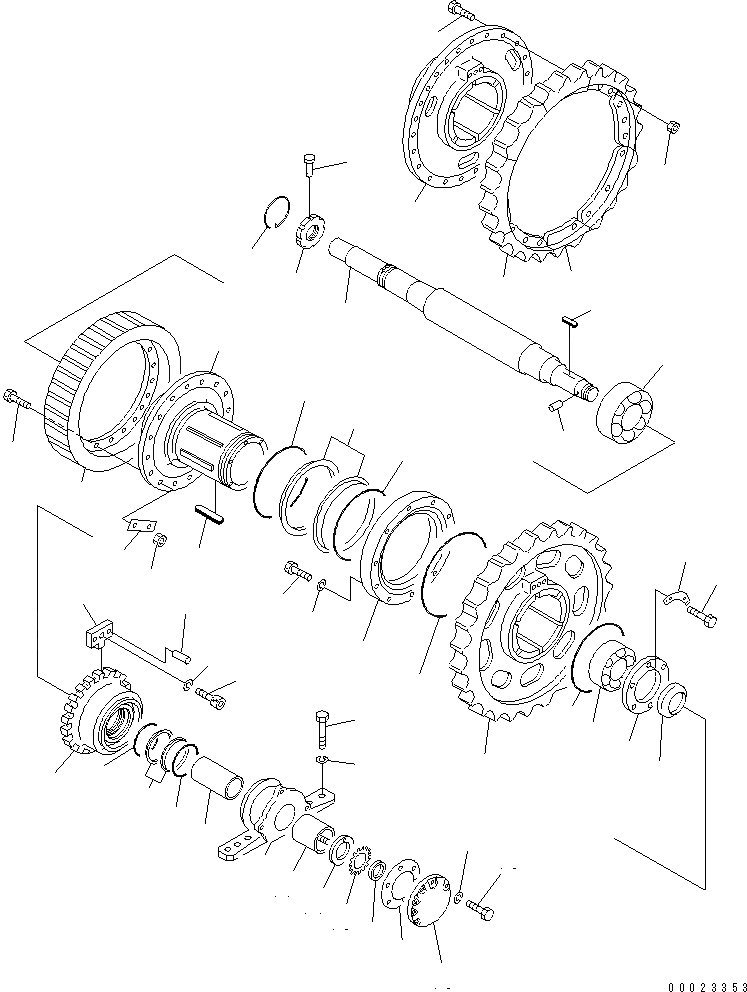 Схема запчастей Komatsu D80P-12 - ЗВЕЗДОЧКА И ВАЛ(№7-) КОНЕЧНАЯ ПЕРЕДАЧА И СИСТЕМАУПРАВЛЕНИЯ ПОВОРОТОМ