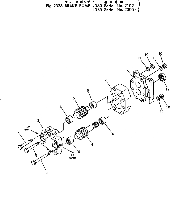 Схема запчастей Komatsu D80P-18 - ТОРМОЗ. НАСОС(№-) СИСТЕМАУПРАВЛЕНИЯ ПОВОРОТОМ И КОНЕЧНАЯ ПЕРЕДАЧА