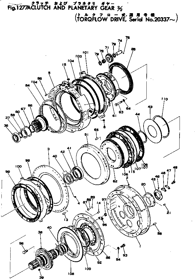 Схема запчастей Komatsu D85A-12 - МУФТА И PLANETARY ПРИВОД (/)(№7-) ОСНОВН. МУФТА¤ ГИДРОТРАНСФОРМАТОР И ТРАНСМИССИЯ