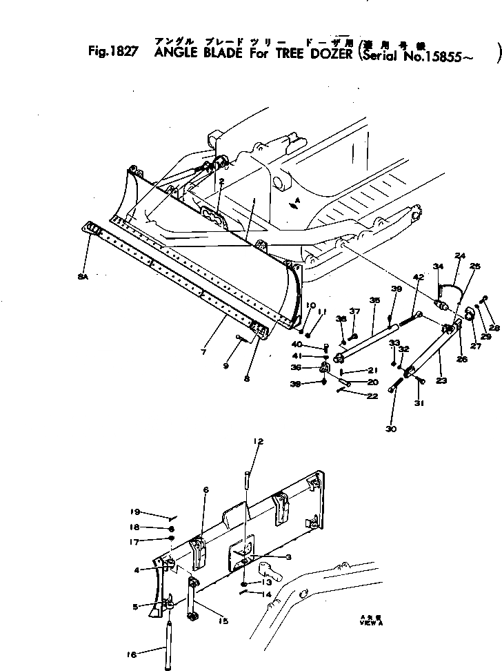 Схема запчастей Komatsu D85A-12 - ОТВАЛ С ИЗМ. УГЛОМ ПОВОРОТА¤ ДЛЯ TREE DOZER(№8-) ОПЦИОННЫЕ КОМПОНЕНТЫ