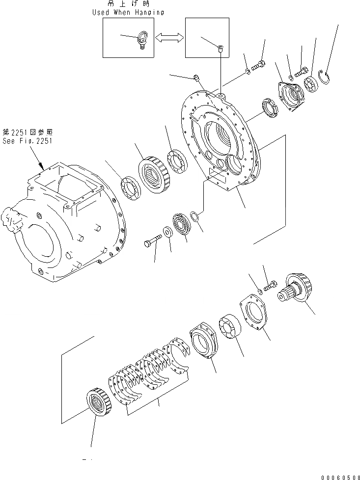 Схема запчастей Komatsu D85A-18 - КОРПУС ПЕРЕДАЧИ И ПРИВОД ОСНОВН. МУФТА¤ ГИДРОТРАНСФОРМАТОР И ТРАНСМИССИЯ