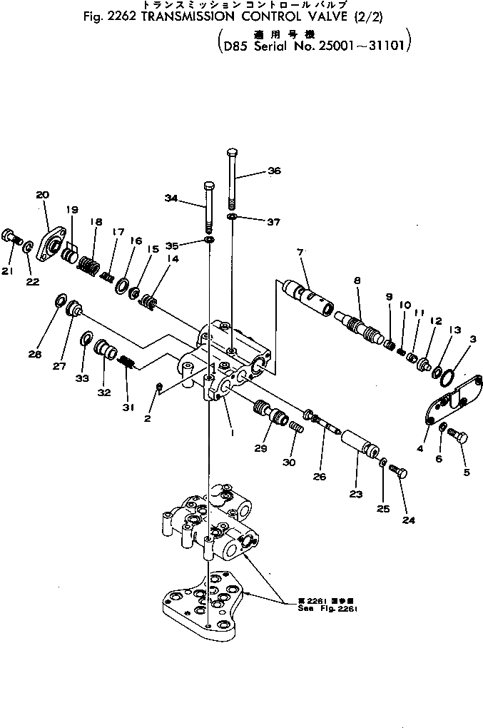 Схема запчастей Komatsu D85A-18 - КЛАПАН УПРАВЛЕНИЯ ТРАНСМИССИЕЙ (/)(№-) ОСНОВН. МУФТА¤ ГИДРОТРАНСФОРМАТОР И ТРАНСМИССИЯ