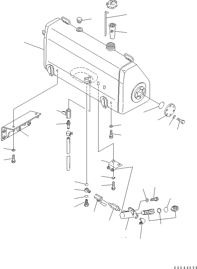 Схема запчастей Komatsu D85A-21B - ТОПЛИВН. БАК. (ДЛЯ БЫСТР. ЗАПРАВ.) ТОПЛИВН. БАК. AND КОМПОНЕНТЫ
