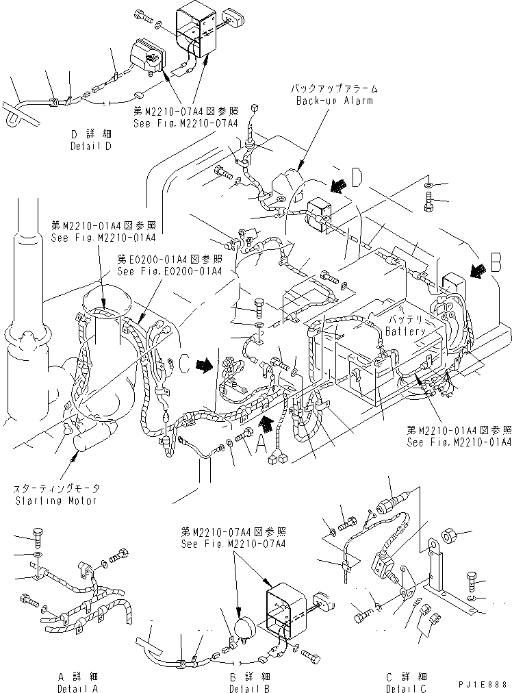 Схема запчастей Komatsu D85A-21B - ЗАДН. КАБЕЛЬ (TОБОД КОЛЕСАMING ДЛЯ CHINA)(№78-78) ЭЛЕКТРИКА