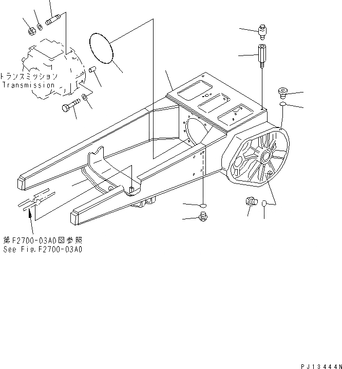Схема запчастей Komatsu D85A-21B - КОРПУС БЛОКА УПРАВЛЕНИЯ ПОВОРОТОМ И ОСНОВНАЯ РАМА ОСНОВН. РАМА И КОМПОНЕНТЫ