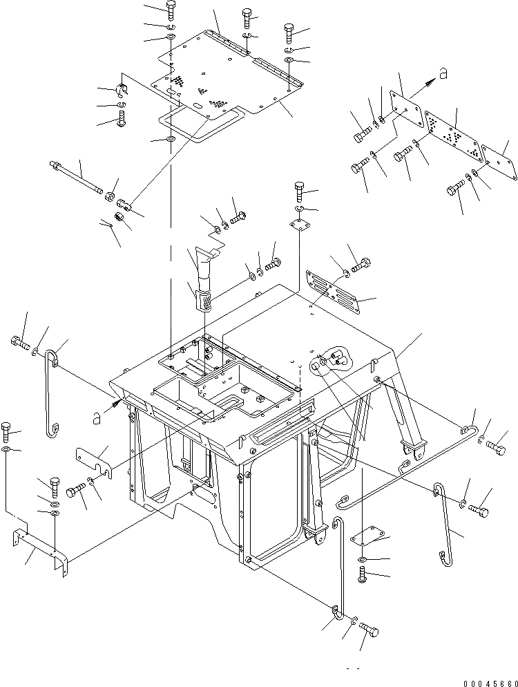 Схема запчастей Komatsu D85A-21B - КАБИНА ROPS ТИП (КУЗОВ)(№78-) КАБИНА ОПЕРАТОРА И СИСТЕМА УПРАВЛЕНИЯ