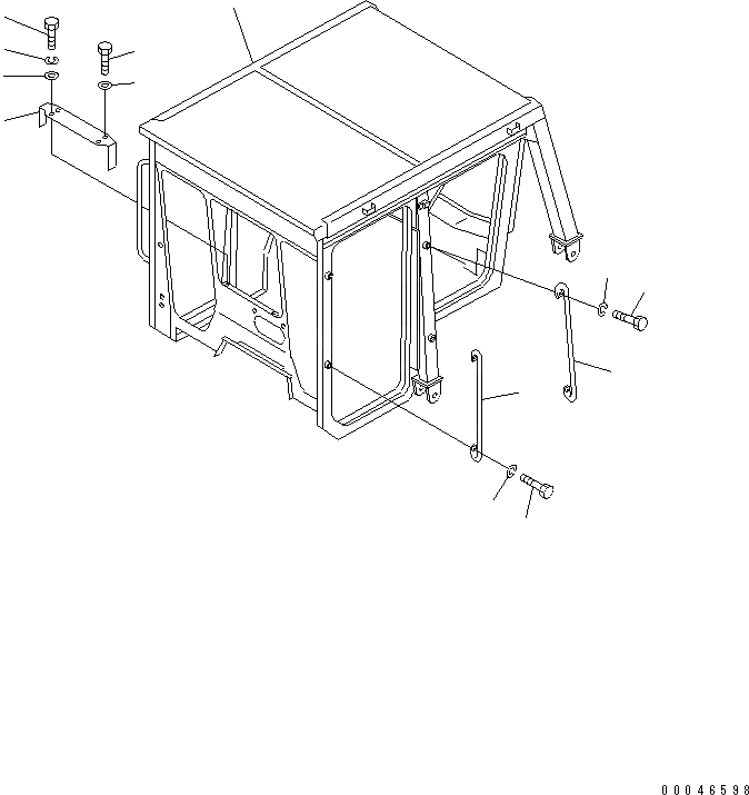 Схема запчастей Komatsu D85A-21B - КАБИНА ROPS (КУЗОВ) (SIMPLE ТИП)(№78-) КАБИНА ОПЕРАТОРА И СИСТЕМА УПРАВЛЕНИЯ