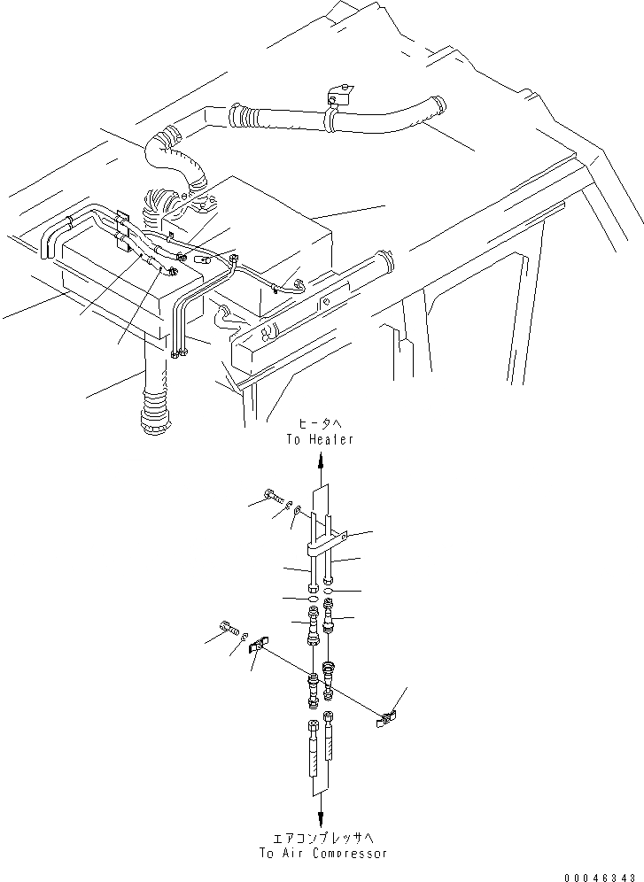 Схема запчастей Komatsu D85A-21B - ВОЗДУХОВОД И КОМПОНЕНТЫ КОНДИЦИОНЕРА (/)(№78-) КАБИНА ОПЕРАТОРА И СИСТЕМА УПРАВЛЕНИЯ