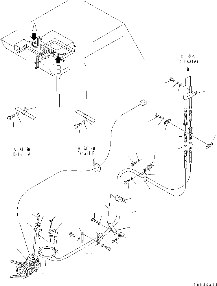 Схема запчастей Komatsu D85A-21B - ТРУБКИ КОНДИЦИОНЕРА (ДЛЯ ДЛЯ ЗАПЫЛЕНН. РАЙОНОВ)(№78-) КАБИНА ОПЕРАТОРА И СИСТЕМА УПРАВЛЕНИЯ