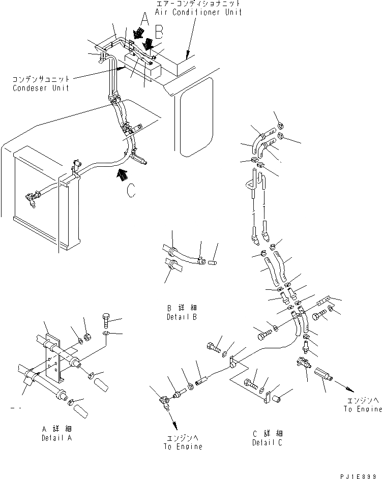 Схема запчастей Komatsu D85A-21B - ОБОГРЕВ. ТРУБЫ (ДЛЯ MONGOLIA)(№8-78) КАБИНА ОПЕРАТОРА И СИСТЕМА УПРАВЛЕНИЯ