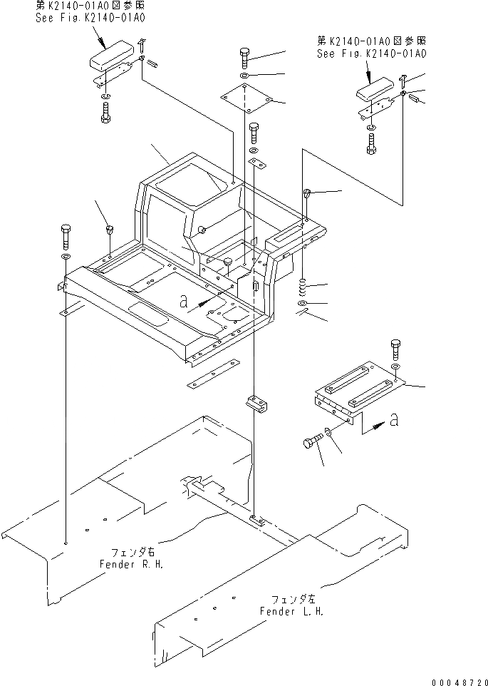 Схема запчастей Komatsu D85A-21B - ОСНОВН. КОНСТРУКЦИЯ КАБИНА ОПЕРАТОРА И СИСТЕМА УПРАВЛЕНИЯ