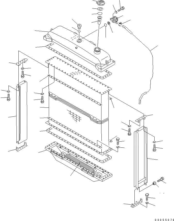 Схема запчастей Komatsu D85A-21B - РАДИАТОР ЧАСТИ КОРПУСА