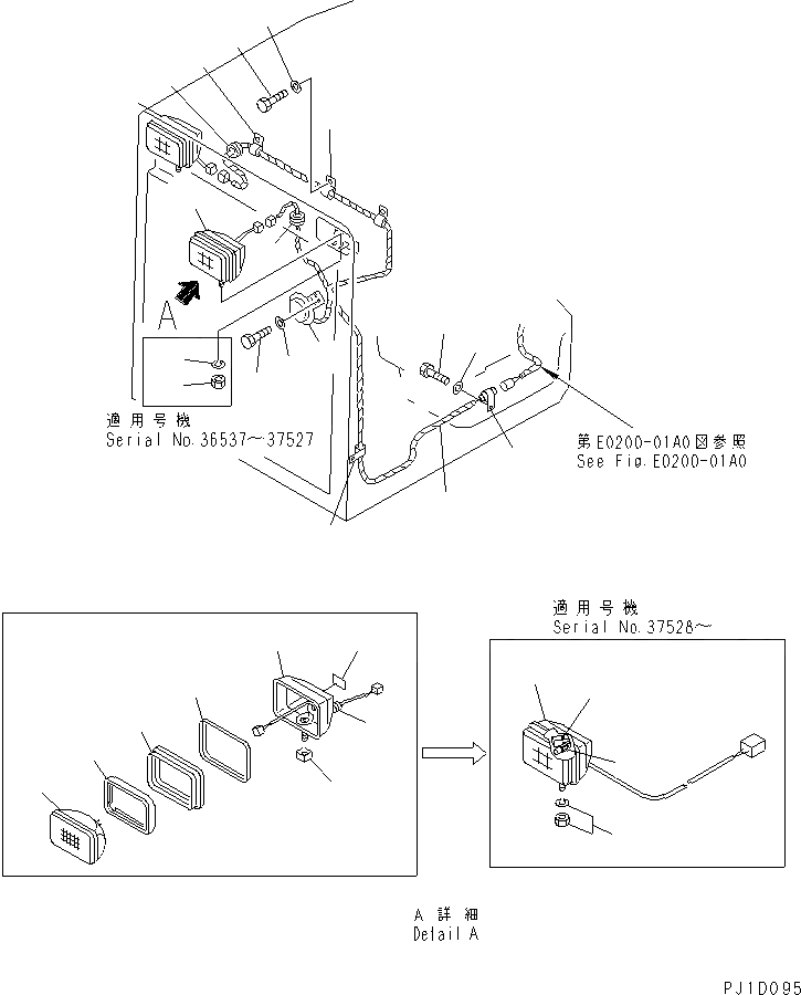Схема запчастей Komatsu D85A-21B - ОТСЕК ДВИГАТЕЛЯ КАБЕЛЬ (ПЕРЕДН.) ЧАСТИ КОРПУСА