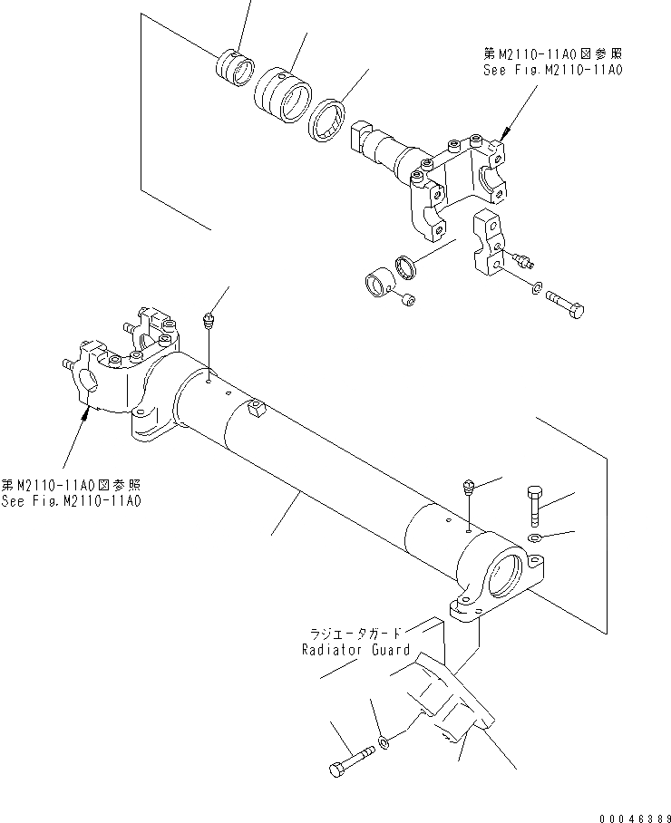 Схема запчастей Komatsu D85A-21B - ОПОРА ЦИЛИНДРА ЧАСТИ КОРПУСА