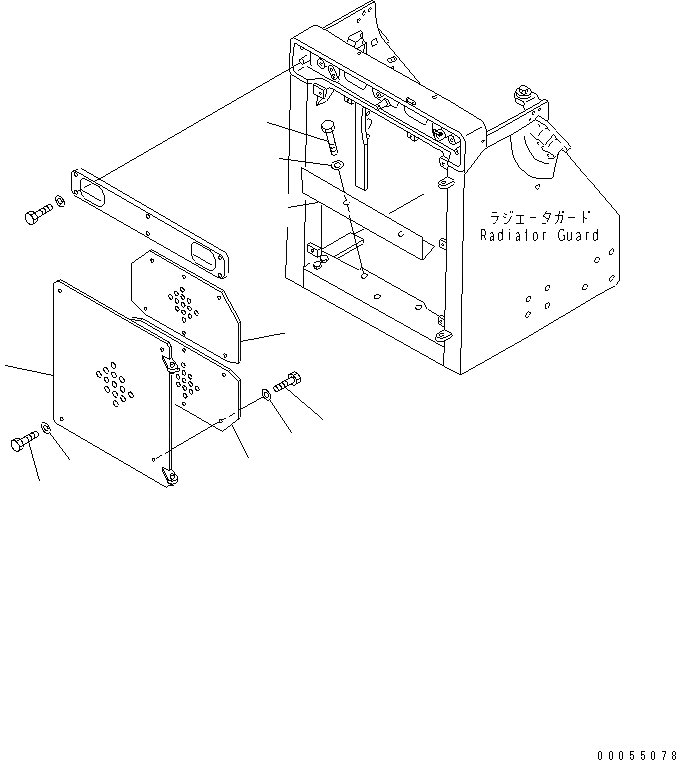 Схема запчастей Komatsu D85A-21B - ЗАСЛОНКА РАДИАТОРА (ПЕРФОРИРОВАНН. ДВОЙН. ТИП)(№78-) ЧАСТИ КОРПУСА