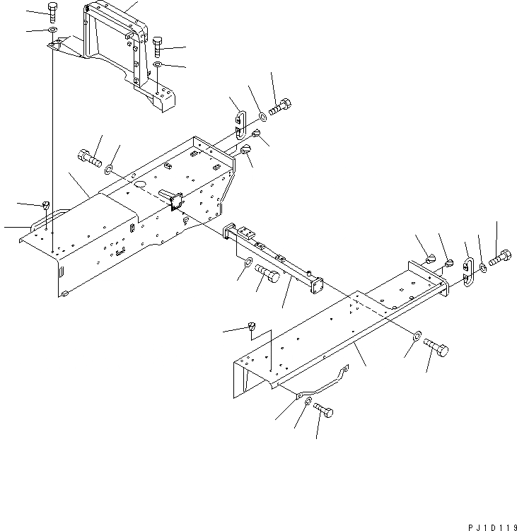 Схема запчастей Komatsu D85A-21B - КРЫЛО (TОБОД КОЛЕСАMING) ЧАСТИ КОРПУСА