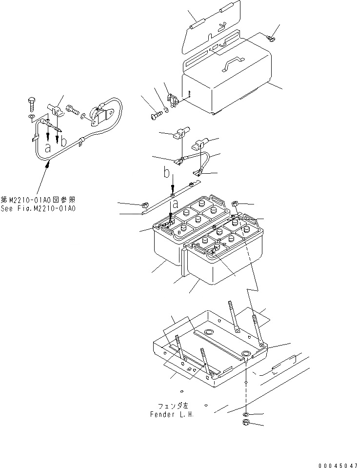 Схема запчастей Komatsu D85A-21B - АККУМУЛЯТОР (TОБОД КОЛЕСАMING ДЛЯ KOREA) ЧАСТИ КОРПУСА