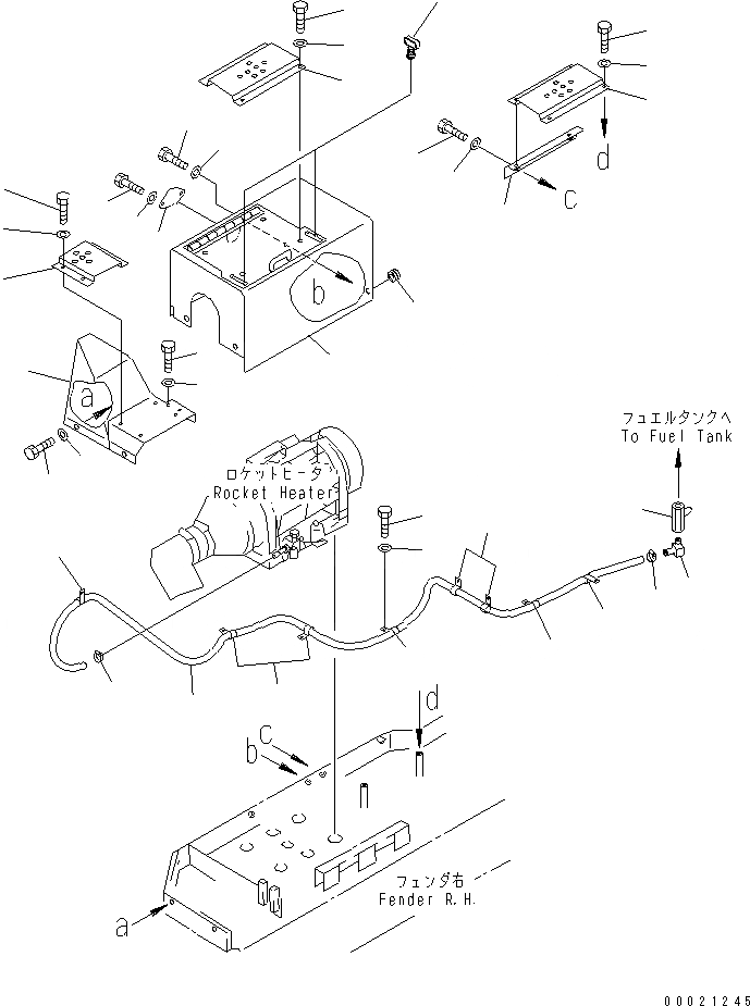 Схема запчастей Komatsu D85A-21B - ПОДОГРЕВ. РАКЕТНОГО ТИПА COVER ЧАСТИ КОРПУСА