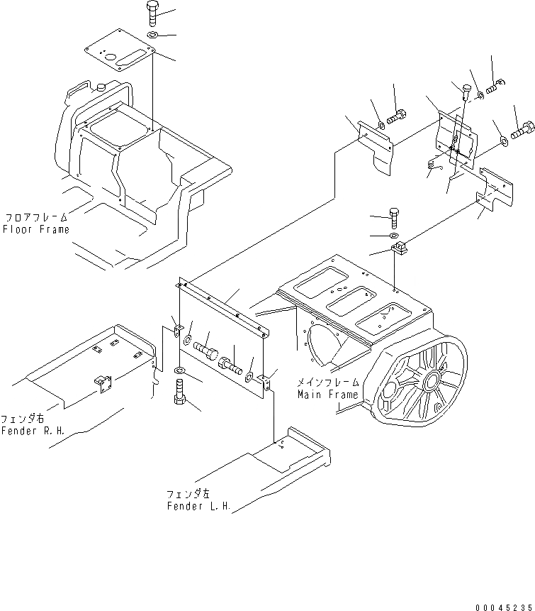 Схема запчастей Komatsu D85A-21B - ЗАДН. КРЫШКА (С РЫХЛИТЕЛЕМ)(№78-) ЧАСТИ КОРПУСА