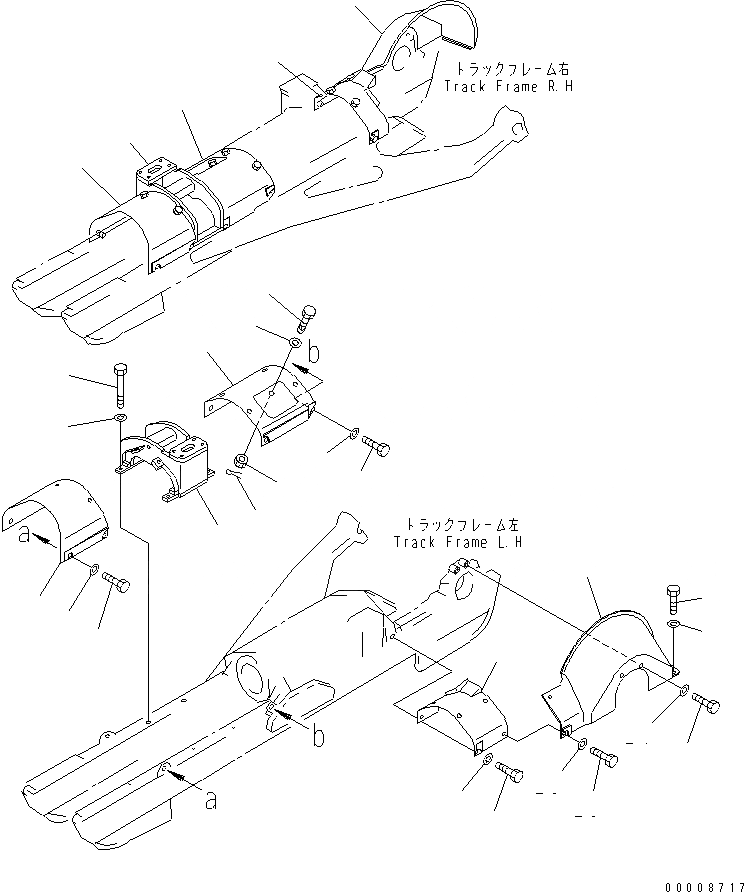Схема запчастей Komatsu D85A-21B - КРЫШКИ (TОБОД КОЛЕСАMING)(№7-78) ГУСЕНИЦЫ