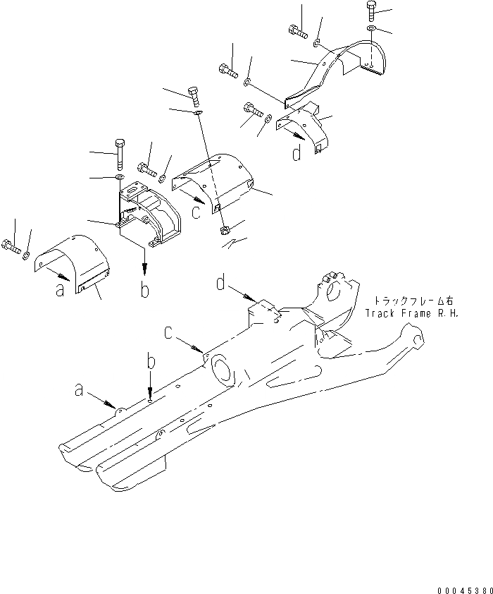 Схема запчастей Komatsu D85A-21B - КРЫШКИ (TОБОД КОЛЕСАMING) (ПРАВ.)(№7-) ГУСЕНИЦЫ