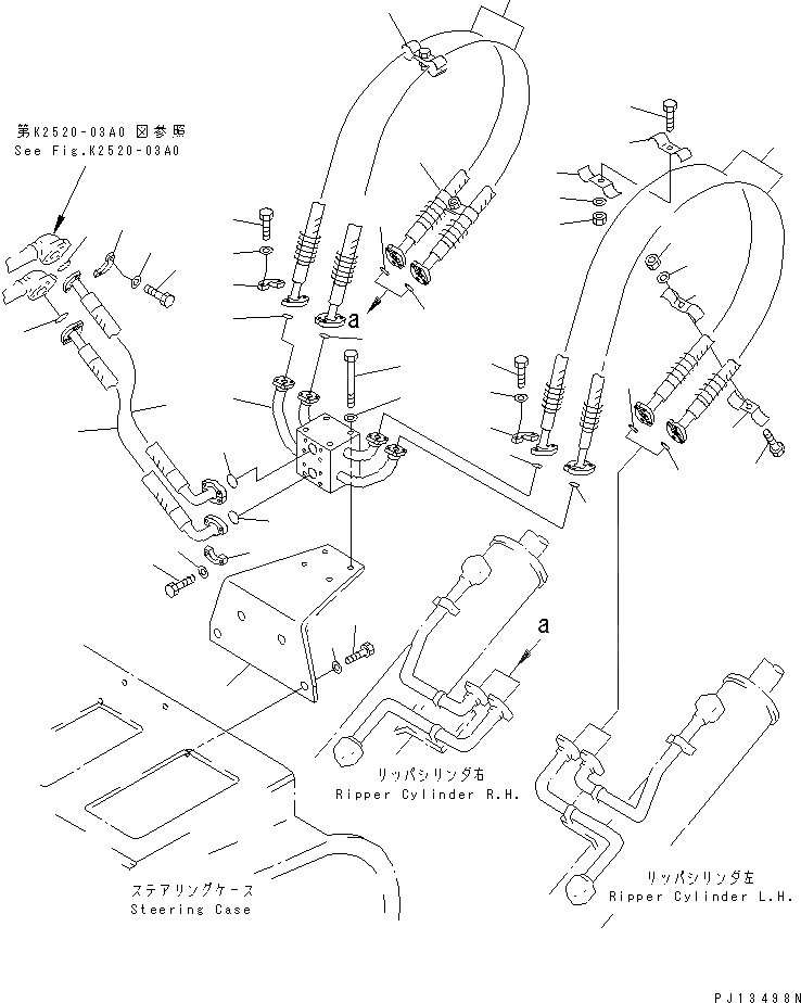 Схема запчастей Komatsu D85A-21B - ЦИЛИНДР РЫХЛИТЕЛЯ ТРУБЫ(№7-78) РАБОЧЕЕ ОБОРУДОВАНИЕ