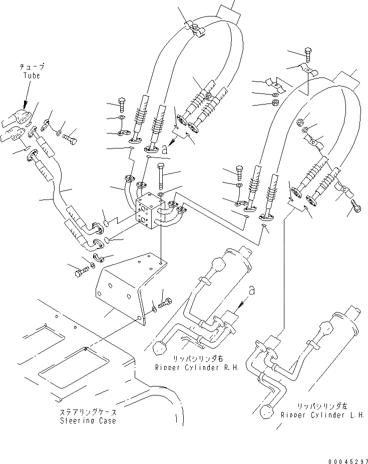 Схема запчастей Komatsu D85A-21B - ЦИЛИНДР РЫХЛИТЕЛЯ ТРУБЫ (ДЛЯ ШЛАКОВОЕ. ПР-ВО)(№78-) РАБОЧЕЕ ОБОРУДОВАНИЕ