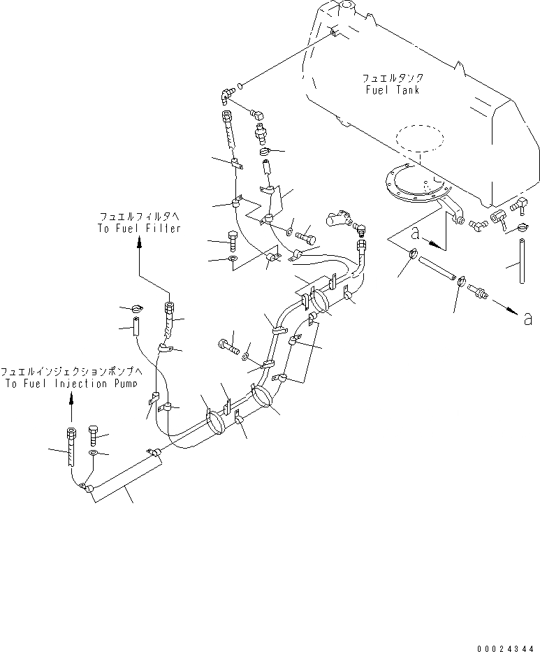 Схема запчастей Komatsu D85A-21-E - ТОПЛИВОПРОВОД. ТОПЛИВН. БАК. AND КОМПОНЕНТЫ