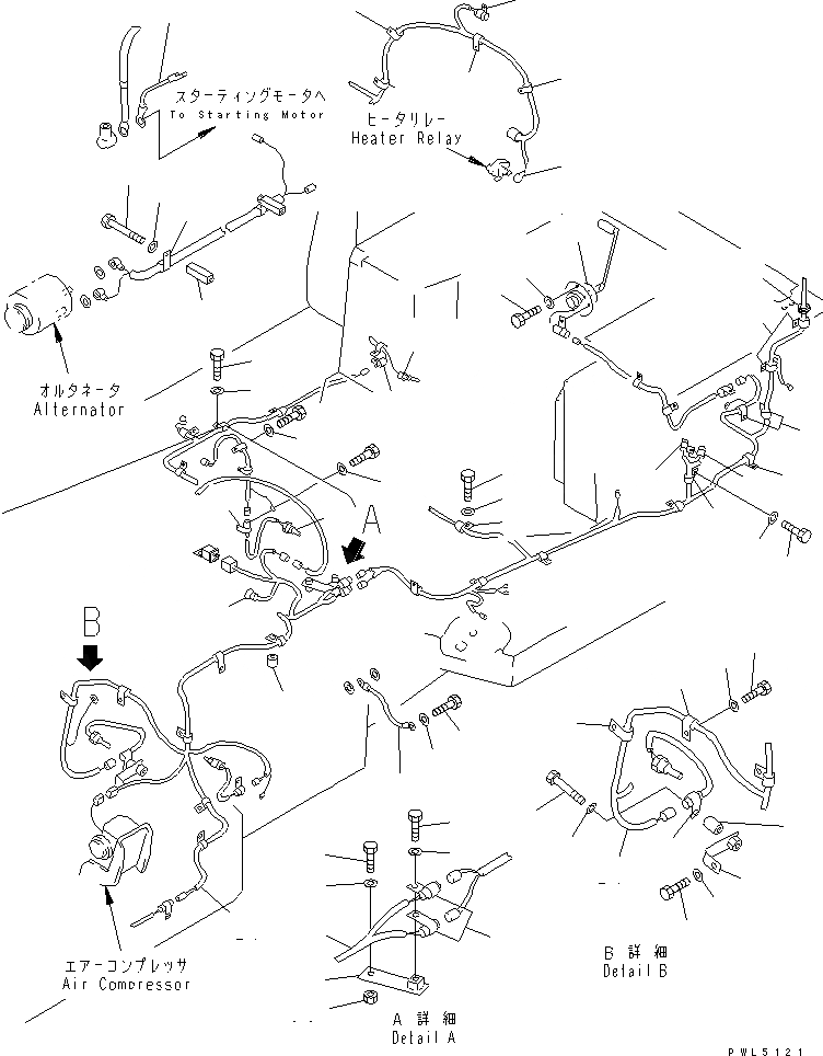 Схема запчастей Komatsu D85A-21-E - VEHICLE ЭЛЕКТРОПРОВОДКА (ЗАДН.)(№7-) ЭЛЕКТРИКА