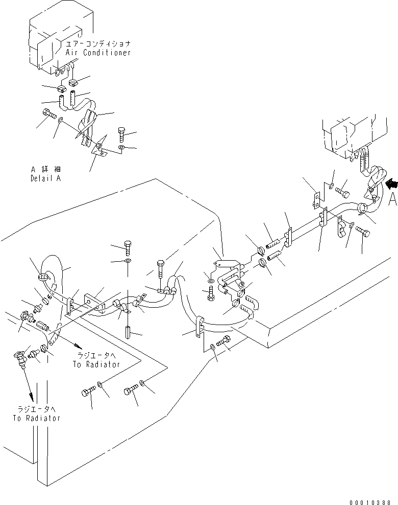 Схема запчастей Komatsu D85A-21-E - ГИДР. ПРОВОД. ОБОГРЕВАТЕЛЯ КАБИНА ОПЕРАТОРА И СИСТЕМА УПРАВЛЕНИЯ