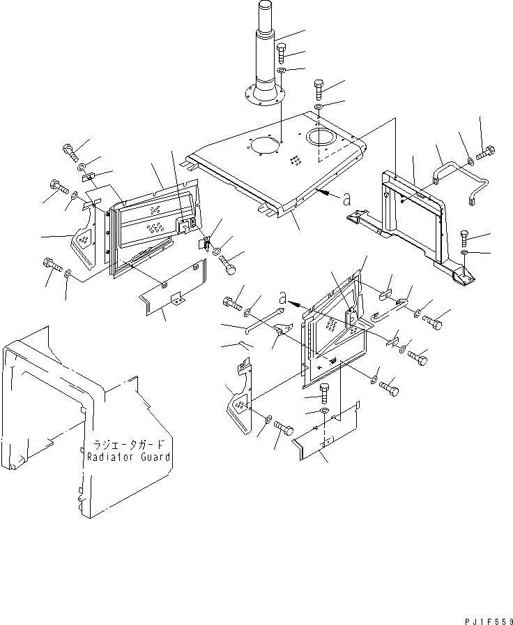 Схема запчастей Komatsu D85A-21-E - КАПОТ И DASHBOAD (СПЕЦИФ-Я С ЗАЩИТОЙ ОТ СОЛИДЛЯ TOKUYAMA)(№7-) ЧАСТИ КОРПУСА