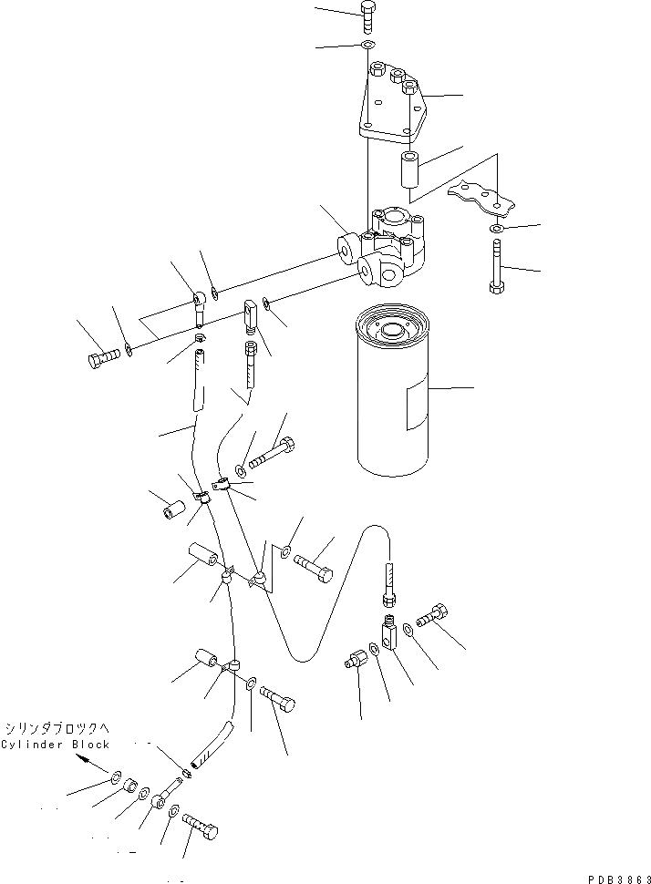 Схема запчастей Komatsu D85A-21-E - ПРОХОДНОЙ ФИЛЬТР ТРУБЫ ЧАСТИ КОРПУСА