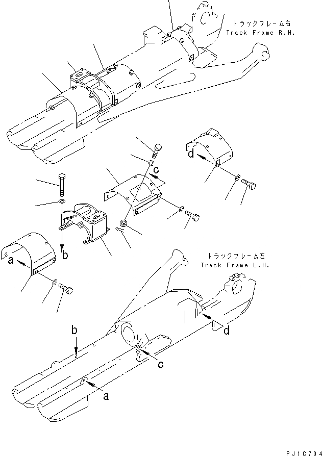 Схема запчастей Komatsu D85A-21-E - КРЫШКИ (D8A) ГУСЕНИЦЫ