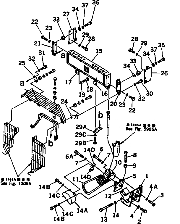 Схема запчастей Komatsu D85A-21 - КОМПОНЕНТЫ КОМПРЕССОРА(№9-) ЧАСТИ КОРПУСА
