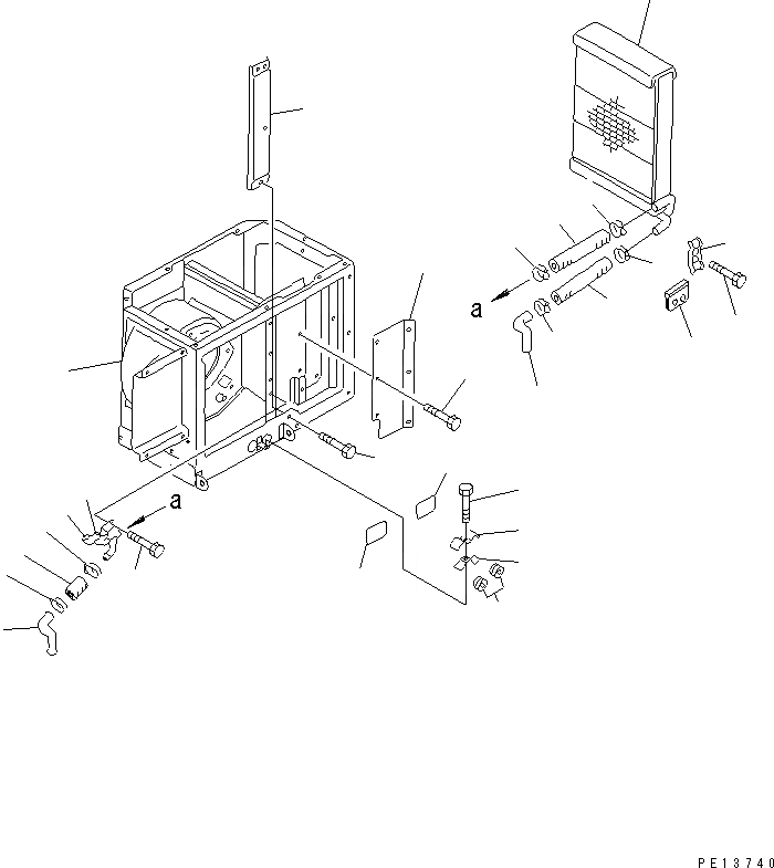 Схема запчастей Komatsu D85A-21 - ОТОПИТЕЛЬ (/)(№-) ЧАСТИ КОРПУСА