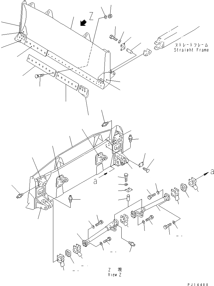 Схема запчастей Komatsu D85A-21 - ПРЯМОЙ ОТВАЛ(№-) РАБОЧЕЕ ОБОРУДОВАНИЕ