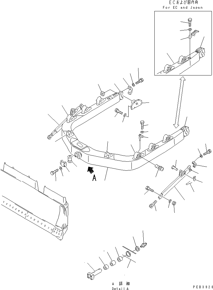 Схема запчастей Komatsu D85A-21 - МЕХАНИЧ. ANGLE НАКЛОНЯЕМ. РАМА(№-) РАБОЧЕЕ ОБОРУДОВАНИЕ