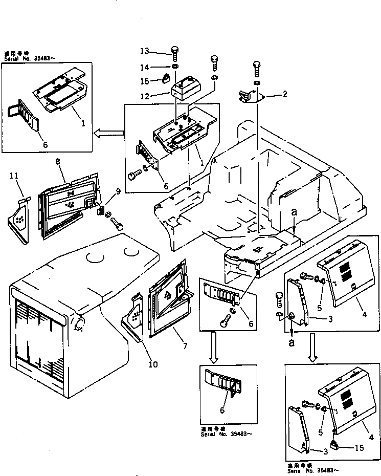 Схема запчастей Komatsu D85A-21 - ПОЛ КАБИНЫ (СПЕЦ-Я TBG)(№-) МАРКИРОВКА¤ ИНСТРУМЕНТ И РЕМКОМПЛЕКТЫ