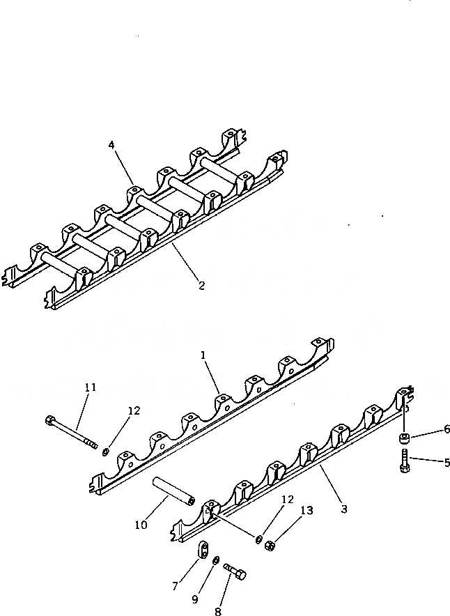 Схема запчастей Komatsu D85A-21A - ЗАЩИТА ОПОРНЫХ КАТКОВ(№-) ГУСЕНИЦЫ