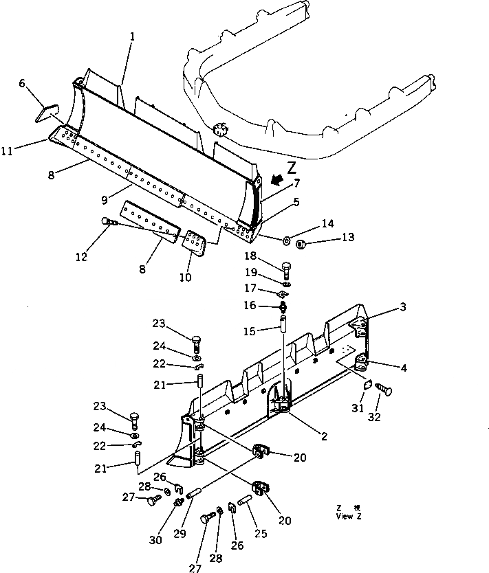 Схема запчастей Komatsu D85A-21A - МЕХАНИЧ. ANGLE НАКЛОНЯЕМ. ОТВАЛ(№-) РАБОЧЕЕ ОБОРУДОВАНИЕ