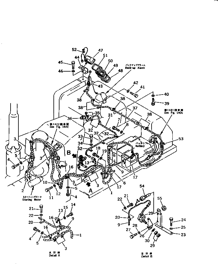 Схема запчастей Komatsu D85A-21B - ЭЛЕКТРИКА (/)(№-) КОМПОНЕНТЫ ДВИГАТЕЛЯ И ЭЛЕКТРИКА