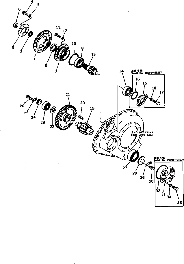 Схема запчастей Komatsu D85A-21B - КОРПУС КОНЕЧН. ПЕРЕДАЧИ И ПРИВОД (/)(№-) ГТР CONVERTOR¤ ТРАНСМИССИЯ¤ РУЛЕВ. УПРАВЛЕНИЕ И КОНЕЧНАЯ ПЕРЕДАЧА